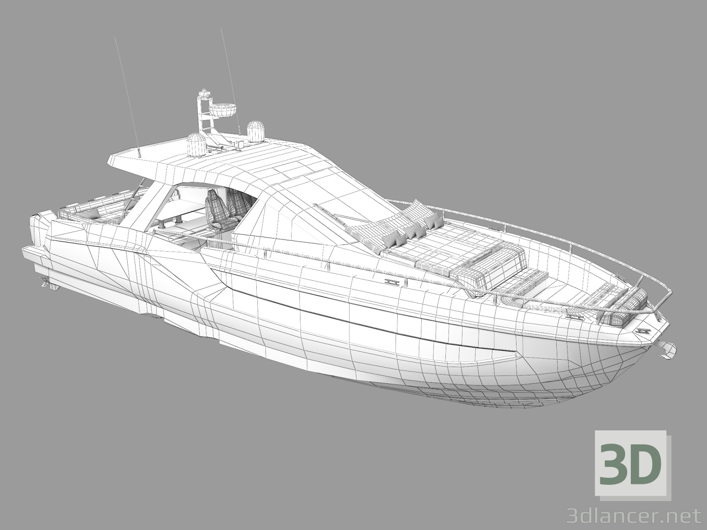 3d Motor Yacht Azimut Verve 47 model buy - render