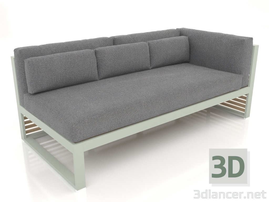 modèle 3D Canapé modulable, section 1 droite (Gris ciment) - preview