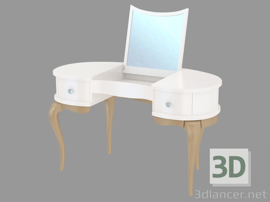 3D modeli Ayna ile yuvarlak tuvalet masası - önizleme