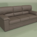 3d model Sofa Ella 3-seater (Brown leather) - preview