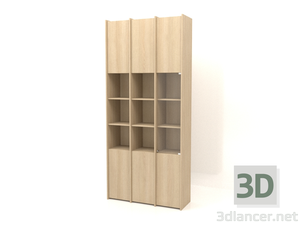 modello 3D Scaffalatura modulare ST 07 (1152х409х2600, legno bianco) - anteprima
