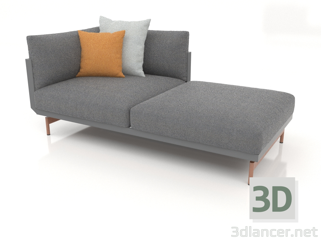 Modelo 3d Módulo sofá, seção 2 direita (Antracite) - preview