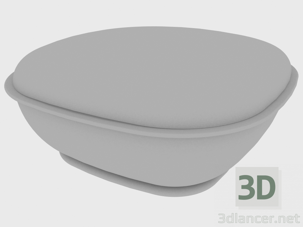3D Modell Gepolsterter Hocker SIGMA POUF (54x54xH33) - Vorschau