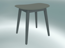 Fiber stool with wood base (Gray)