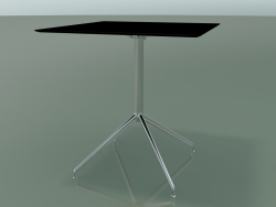 Quadratischer Tisch 5741 (H 72,5 - 69 x 69 cm, ausgebreitet, schwarz, LU1)