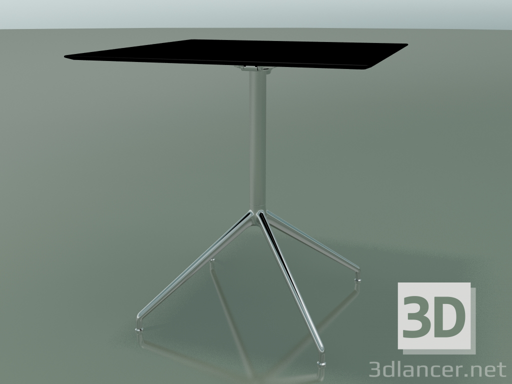 modello 3D Tavolo quadrato 5741 (H 72.5 - 69x69 cm, aperto, Nero, LU1) - anteprima