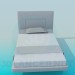 3d модель Полуторне ліжко – превью