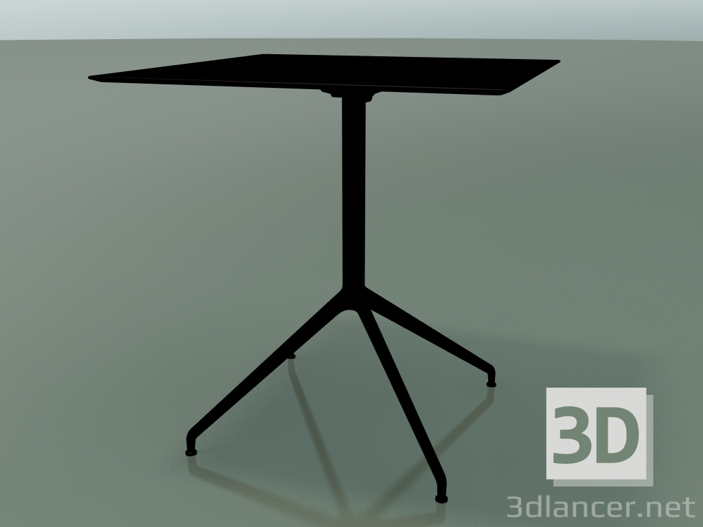 3D Modell Quadratischer Tisch 5741 (H 72,5 - 69 x 69 cm, ausgebreitet, schwarz, V39) - Vorschau