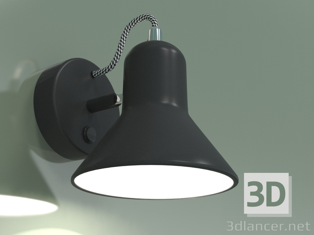 modello 3D Lampada da parete 20083-1 (nero-cromo) - anteprima