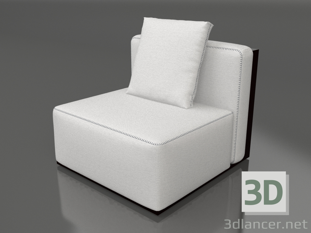 modèle 3D Module canapé, section 3 (Noir) - preview