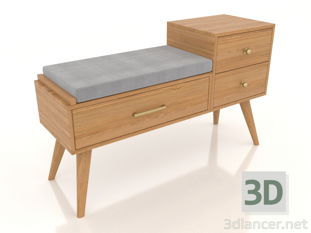 3d model Bench (natural oak) - preview