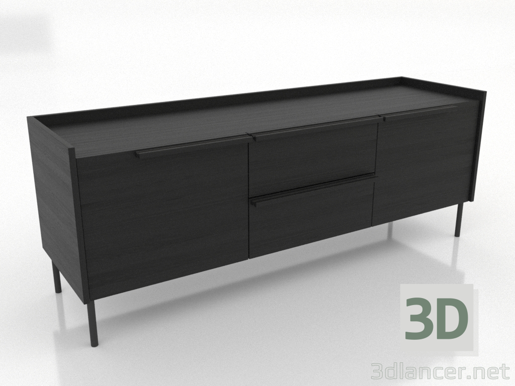 Modelo 3d Móvel de TV 3 1500 mm (preto RAL 9005) - preview Modelo 3d Móvel de TV 3 1500 mm (preto RAL 9005) - preview
