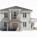 3d Двухэтажный жилой дом с большой террасой модель купить - ракурс