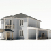 3d Двухэтажный жилой дом с большой террасой модель купить - ракурс
