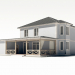 3d Two-storey residential building with a large terrace model buy - render