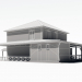 Edificio residencial de dos plantas con una gran terraza. 3D modelo Compro - render
