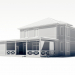 modello 3D di Edificio residenziale a due piani con una grande terrazza comprare - rendering
