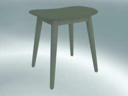 Fiber stool with wood base (Dusty Green)