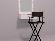 Miroir de maquillage et chaise de maquillage