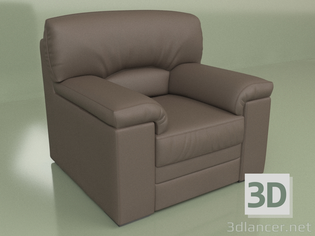 3d model Armchair Ella (Brown leather) - preview