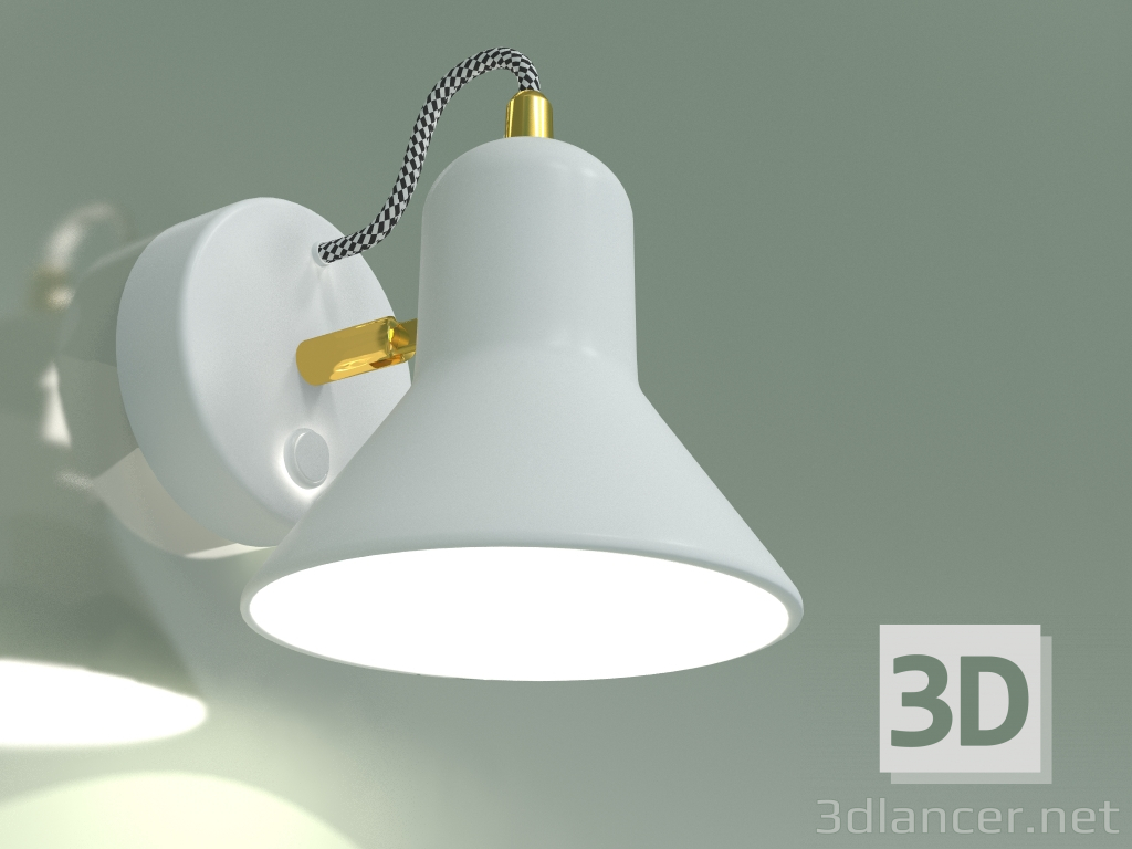 modello 3D Lampada da parete 20083-1 (bianco-oro) - anteprima