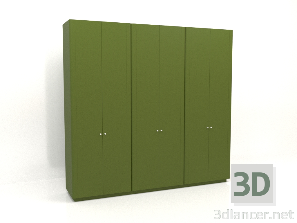 3D Modell Kleiderschrank MW 04 Lack (3000x600x2850, grün) - Vorschau