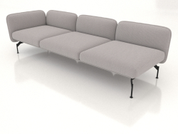 3-seater sofa module with an armrest on the left