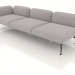 3d model 3-seater sofa module with an armrest on the left - preview