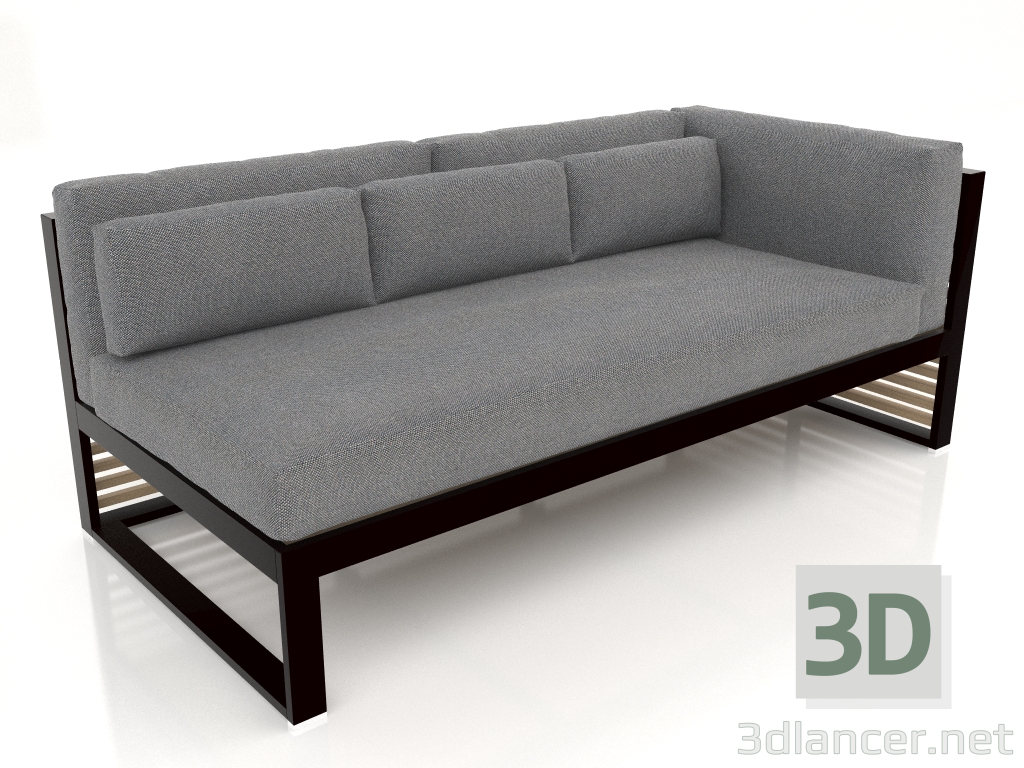 3D Modell Modulares Sofa, Abschnitt 1 rechts (Schwarz) - Vorschau