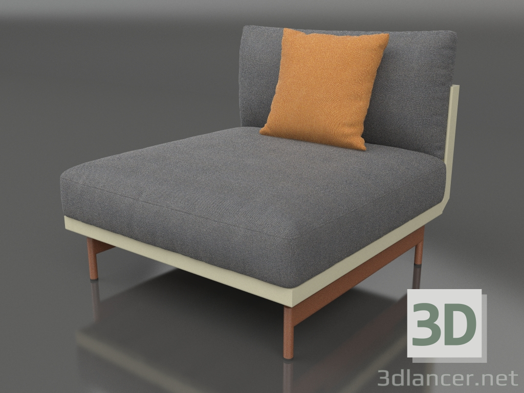 modello 3D Modulo divano, sezione 3 (Oro) - anteprima