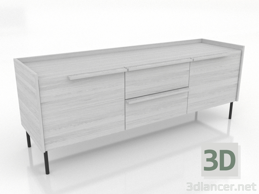 modèle 3D Meuble TV 3 1500 mm (blanc RAL 9010) - preview modèle 3D Meuble TV 3 1500 mm (blanc RAL 9010) - preview
