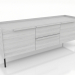 modèle 3D Meuble TV 3 1500 mm (blanc RAL 9010) - preview