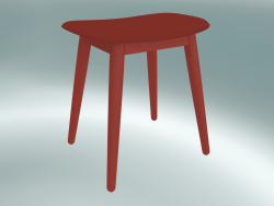 Fiber stool with wood base (Dusty Red)