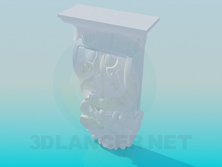 3d model Element of the cornice - preview 3d model Element of the cornice - preview