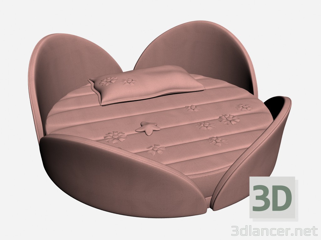 3D modeli Yatak yuvarlak FELIX bebek FAKA - önizleme