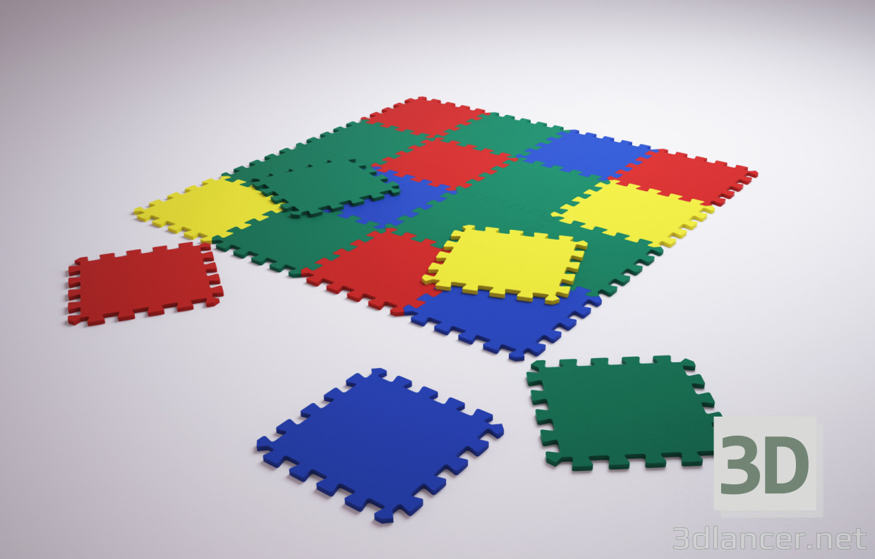 modello 3D Puzzle di tappeto - anteprima