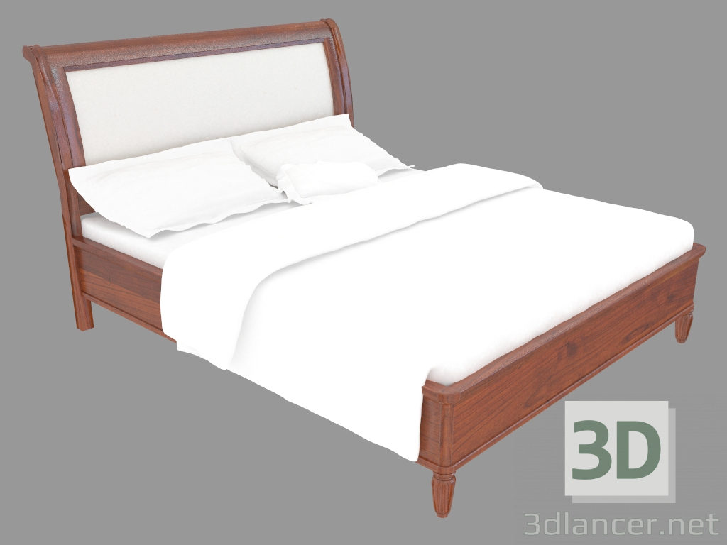 3d model Una cama doble en SO233 estilo clásico (173h230h118) - vista previa