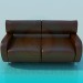 3d model Brown leather sofa - preview