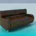 3D Modell Braune Ledercouch - Vorschau