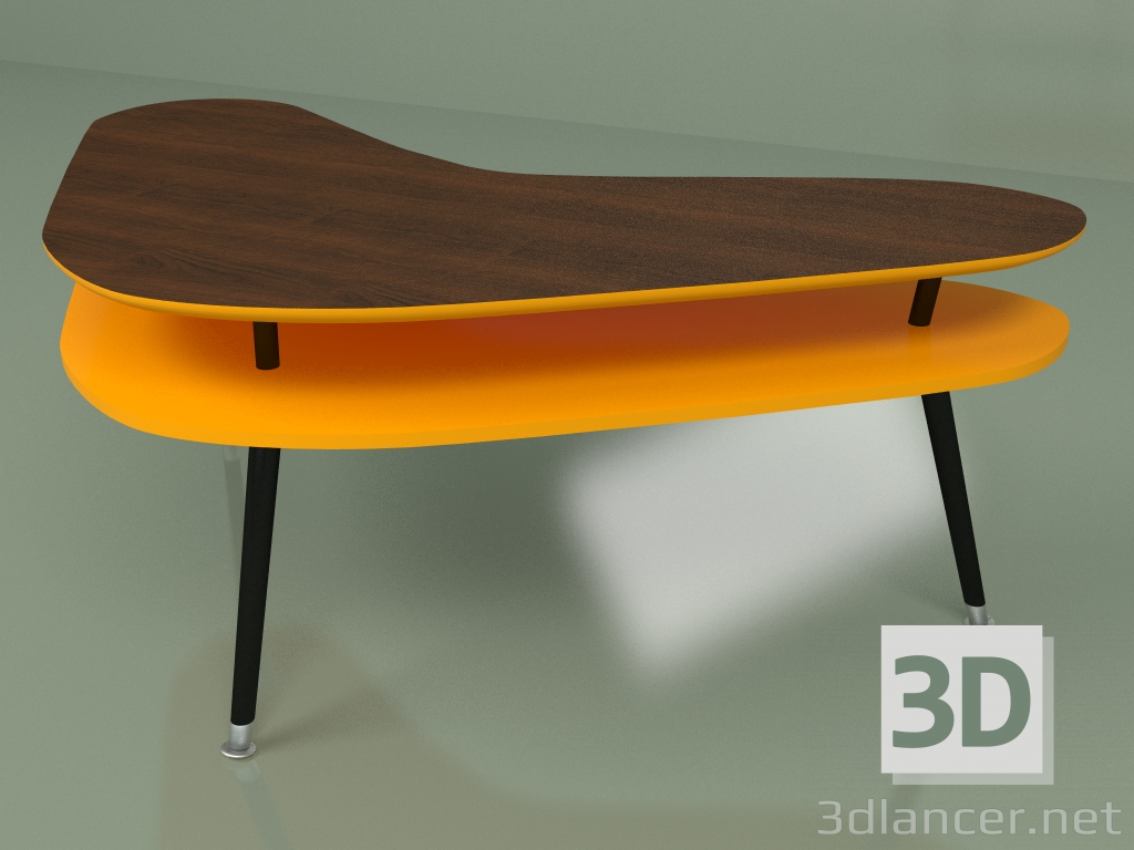 modello 3D Tavolino Boomerang (arancione) - anteprima
