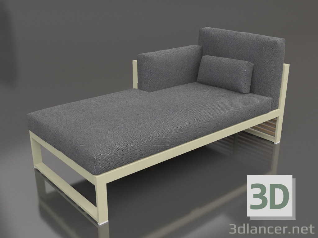 3d model Modular sofa, section 2 left, high back (Gold) - preview