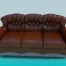 3d модель Кожаный диван на три секции – превью