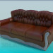 3d model Leather sofa of three sections - preview