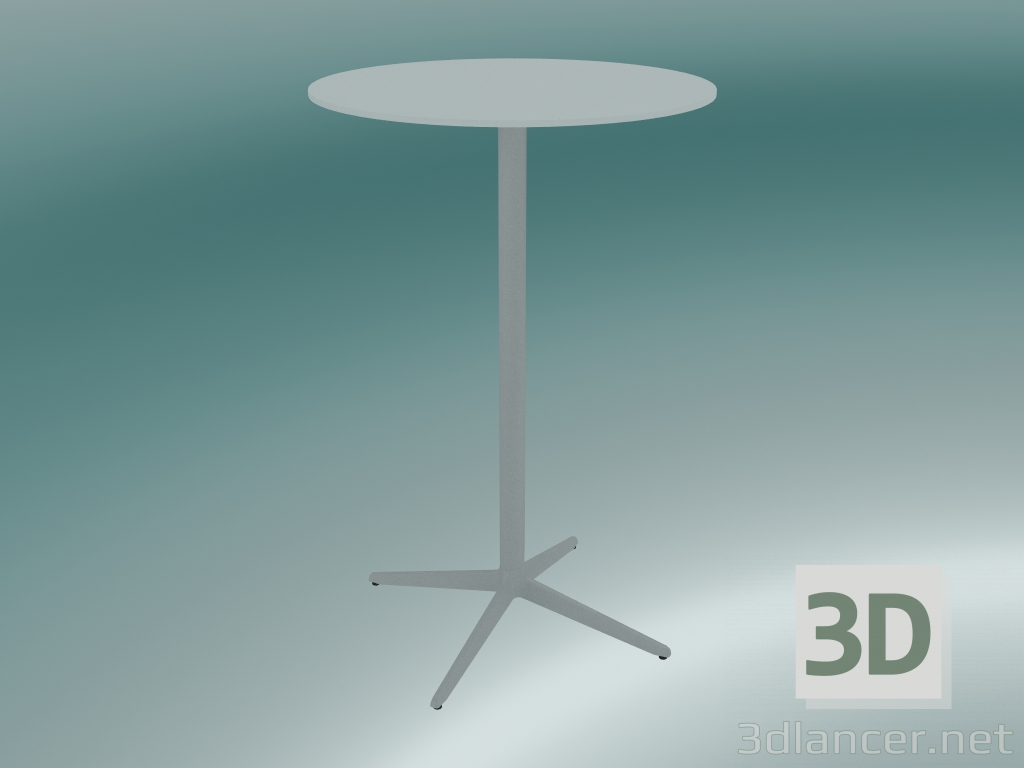 3D Modell Tisch MISTER X (9506-71 (Ø70cm), H 108cm, weiß, weiß) - Vorschau