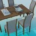 3d model Dining table for 6 persons - preview