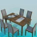 3d model Dining table for 6 persons - preview