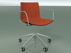 Chair 0335 (5 castors, with armrests, LU1, with front trim, wenge)