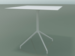 Quadratischer Tisch 5742 (H 72,5 - 79 x 79 cm, ausgebreitet, Weiß, V12)