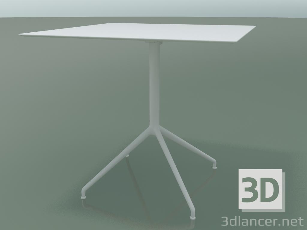 3D Modell Quadratischer Tisch 5742 (H 72,5 - 79 x 79 cm, ausgebreitet, Weiß, V12) - Vorschau