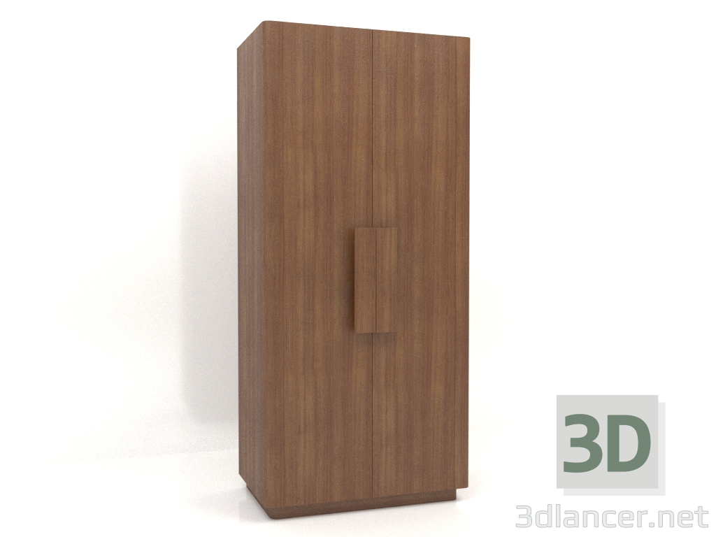 3d model Wardrobe MW 04 wood (option 1, 1000x650x2200, wood brown light) - preview